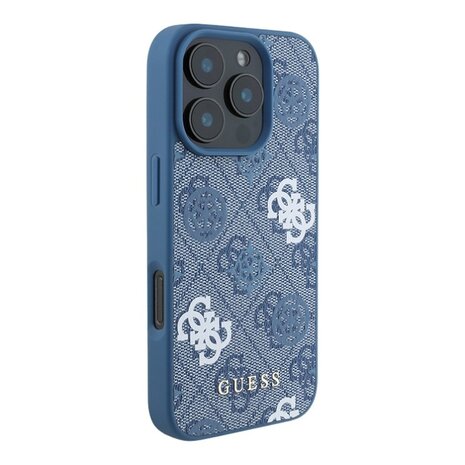Guess Guess iPhone 16 Back cover coque - Magsafe - Peony on 4G - Bleu Guess Guess iPhone 16 Back cover coque - Magsafe - Peony on 4G - Bleu