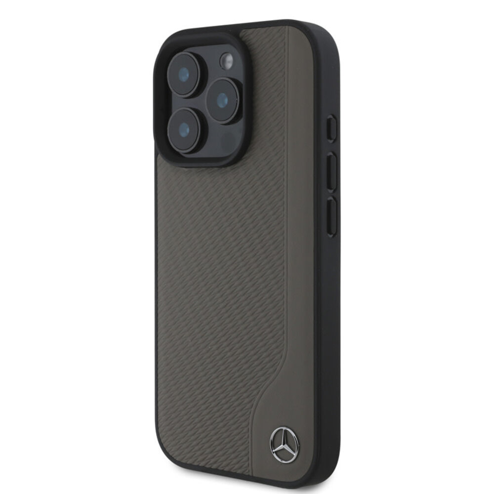 Mercedes-Benz Mercedes-Benz iPhone 16 Pro Back-Cover hul - Magsafe - Real leather - Braun Mercedes-Benz Mercedes-Benz iPhone 16 Pro Back-Cover hul - Magsafe - Real leather - Braun