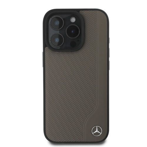 Mercedes-Benz Mercedes-Benz iPhone 16 Pro Back cover coque Magsafe- Real leather - Brune