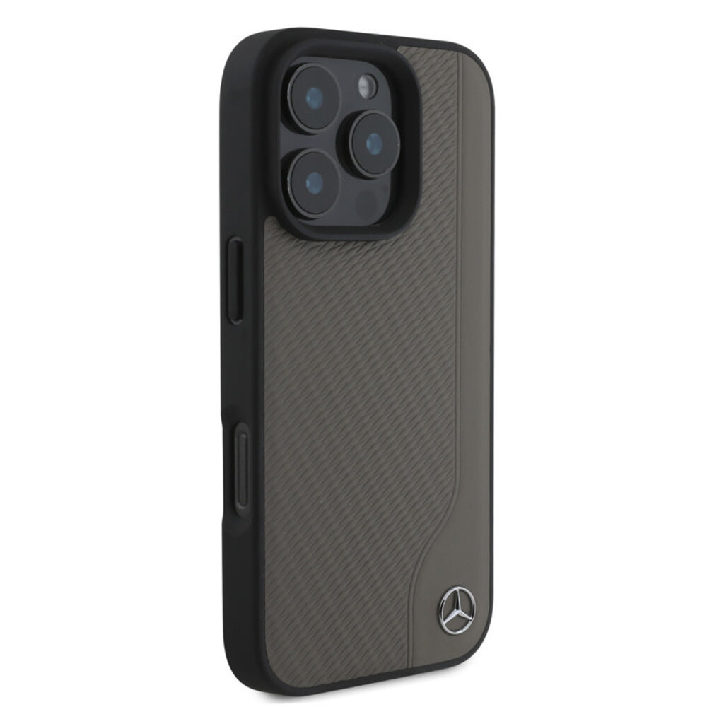 Mercedes-Benz Mercedes-Benz iPhone 16 Pro Back-Cover hul - Magsafe - Real leather - Braun Mercedes-Benz Mercedes-Benz iPhone 16 Pro Back-Cover hul - Magsafe - Real leather - Braun