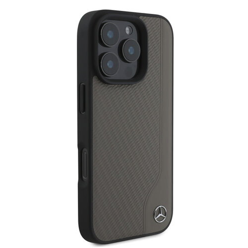 Mercedes-Benz Mercedes-Benz iPhone 16 Pro Backcover hoesje Magsafe - Real leather - Bruin