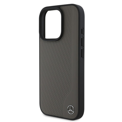 Mercedes-Benz Mercedes-Benz iPhone 16 Pro Backcover hoesje Magsafe - Real leather - Bruin