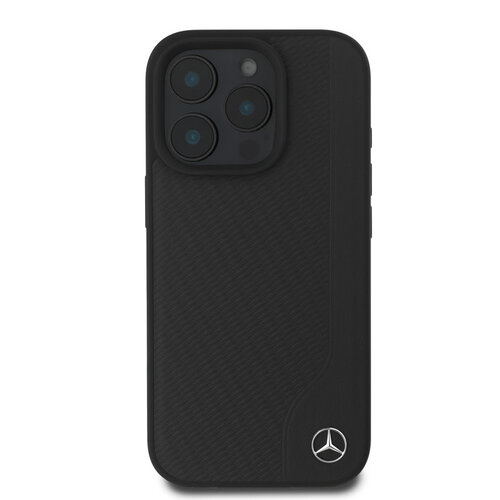 Mercedes-Benz Mercedes-Benz iPhone 16 Pro Backcover hoesje Magsafe - Real leather - Zwart