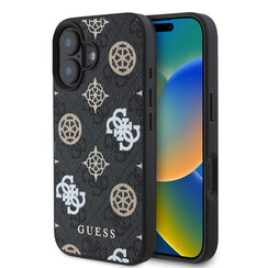 Guess iPhone 16 Back-Cover hul - Magsafe PU peony - Schwarz