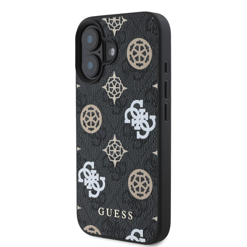 Guess Guess iPhone 16 Backcover hoesje Magsafe PU peony - Zwart, foto 2 van 6
