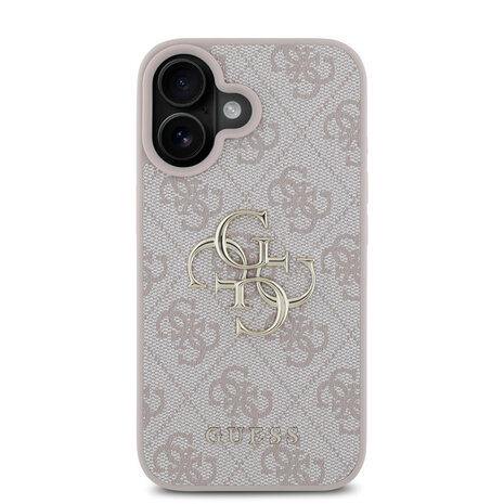 Guess Guess iPhone 16 Back-Cover hul - 4G - Big Metal Logo - Rosa Guess Guess iPhone 16 Back-Cover hul - 4G - Big Metal Logo - Rosa