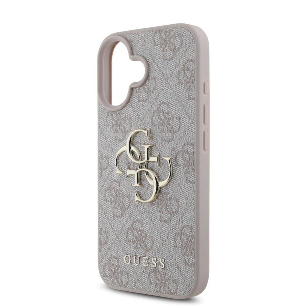 Guess Guess iPhone 16 Back-Cover hul - 4G - Big Metal Logo - Rosa Guess Guess iPhone 16 Back-Cover hul - 4G - Big Metal Logo - Rosa