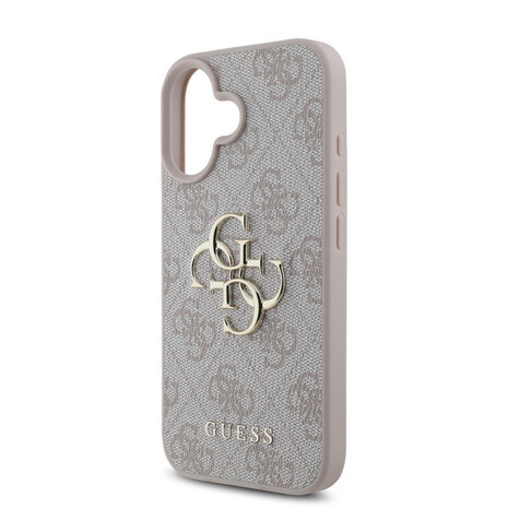 Guess Guess iPhone 16 Back cover case - 4G - Big Metal Logo - Pink Guess Guess iPhone 16 Back cover case - 4G - Big Metal Logo - Pink