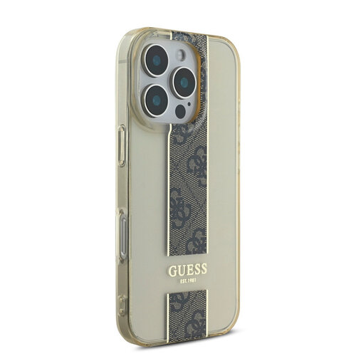Guess Guess iPhone 16 Pro Back-Cover hul - IML 4G Stripe - Braun