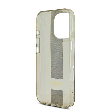 Guess Guess iPhone 16 Pro Back-Cover hul - IML 4G Stripe - Braun Guess Guess iPhone 16 Pro Back-Cover hul - IML 4G Stripe - Braun