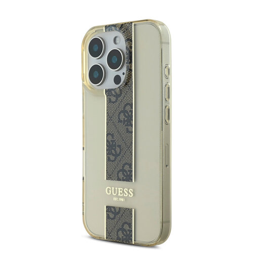 Guess Guess iPhone 16 Pro Back cover coque IML 4G Stripe - Marron