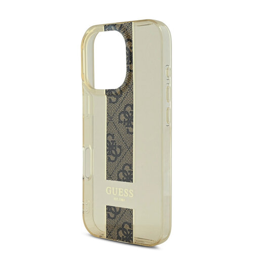 Guess Guess iPhone 16 Pro Back cover case - IML 4G Stripe - Brown