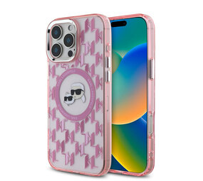 Karl Lagerfeld Karl Lagerfeld iPhone 16 Pro Max Backcover hoesje Magsafe IML metal - Roze Karl Lagerfeld Karl Lagerfeld iPhone 16 Pro Max Backcover hoesje Magsafe IML metal - Roze