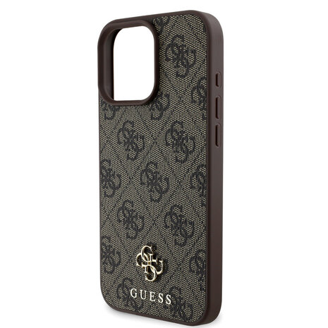 Guess Guess iPhone 16 Pro Max Back cover coque Magsafe PU 4G - Marron Guess Guess iPhone 16 Pro Max Back cover coque Magsafe PU 4G - Marron