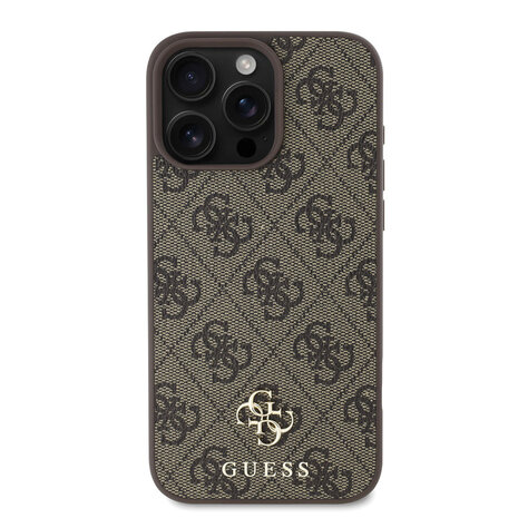 Guess Guess iPhone 16 Pro Max Back cover coque Magsafe PU 4G - Marron Guess Guess iPhone 16 Pro Max Back cover coque Magsafe PU 4G - Marron