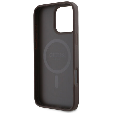 Guess Guess iPhone 16 Pro Max Back cover coque Magsafe PU 4G - Marron Guess Guess iPhone 16 Pro Max Back cover coque Magsafe PU 4G - Marron