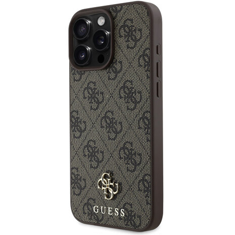 Guess Guess iPhone 16 Pro Max Back cover coque Magsafe PU 4G - Marron Guess Guess iPhone 16 Pro Max Back cover coque Magsafe PU 4G - Marron