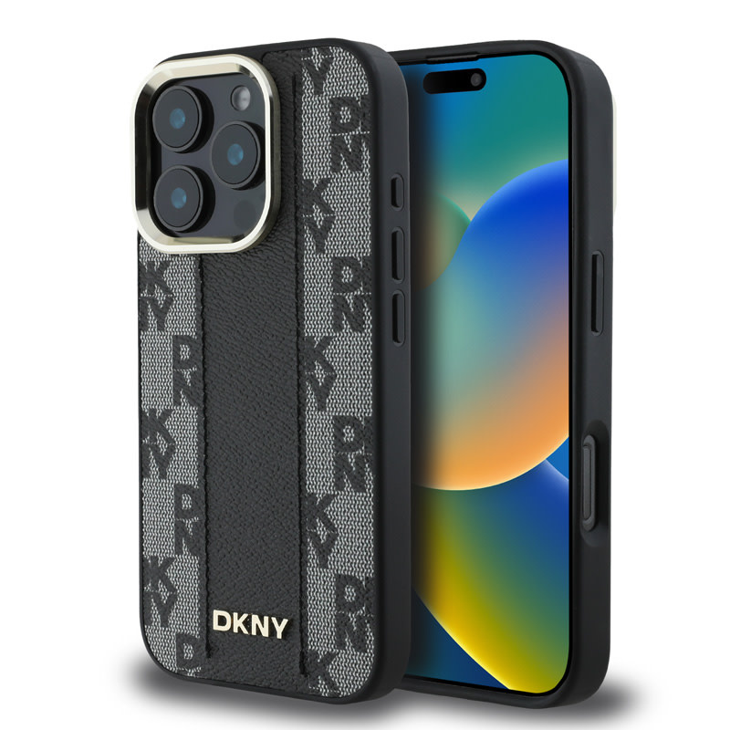 DKNY DKNY iPhone 16 Pro Backcover hoesje Magsafe - Checkered Pattern - Zwart