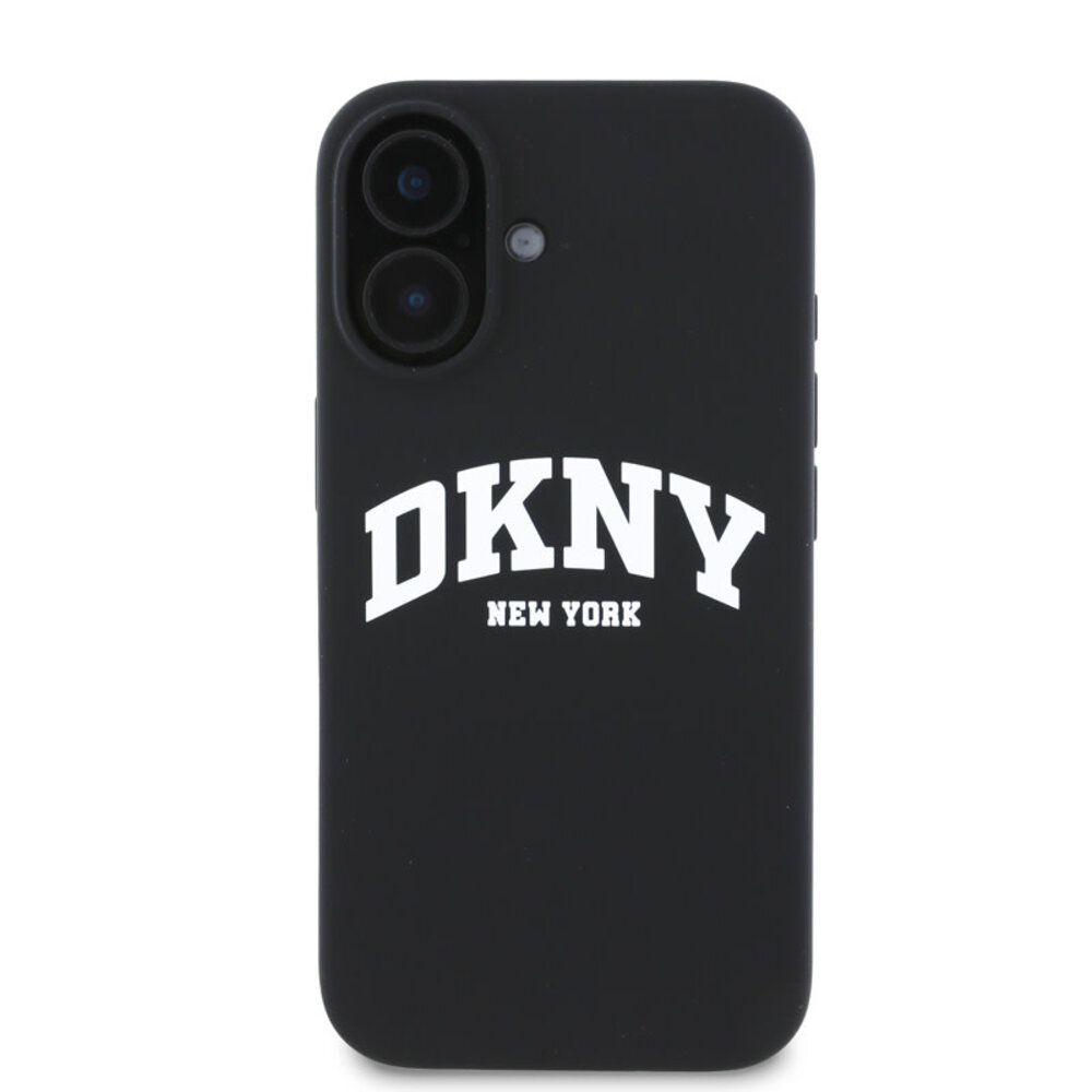 DKNY DKNY iPhone 16 Back cover coque Magsafe - Liquid Silicone - White Arch Logo - Noir DKNY DKNY iPhone 16 Back cover coque Magsafe - Liquid Silicone - White Arch Logo - Noir