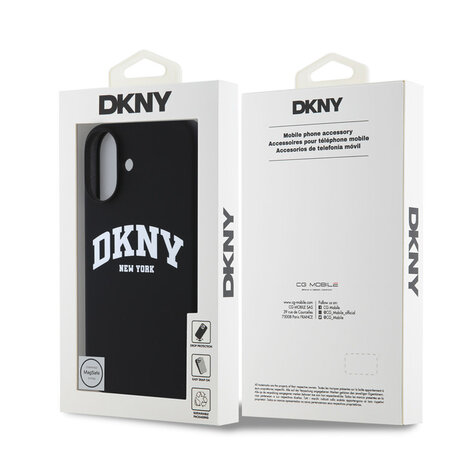 DKNY DKNY iPhone 16 Back cover coque Magsafe - Liquid Silicone - White Arch Logo - Noir DKNY DKNY iPhone 16 Back cover coque Magsafe - Liquid Silicone - White Arch Logo - Noir