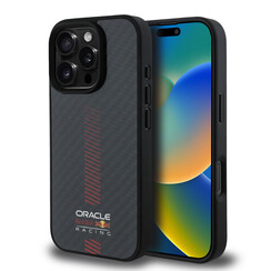 Red Bull Racing iPhone 16 Pro Back cover coque Magsafe - Carbon Fiber - Powerbar - Noir