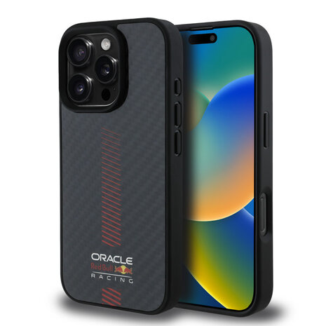 Red Bull Racing Red Bull Racing iPhone 16 Pro Back cover coque Magsafe - Carbon Fiber - Powerbar - Noir Red Bull Racing Red Bull Racing iPhone 16 Pro Back cover coque Magsafe - Carbon Fiber - Powerbar - Noir