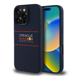 Red Bull Racing iPhone 16 Pro Back cover coque Magsafe - Liquid Silicone - Horizontal Logo - Navy