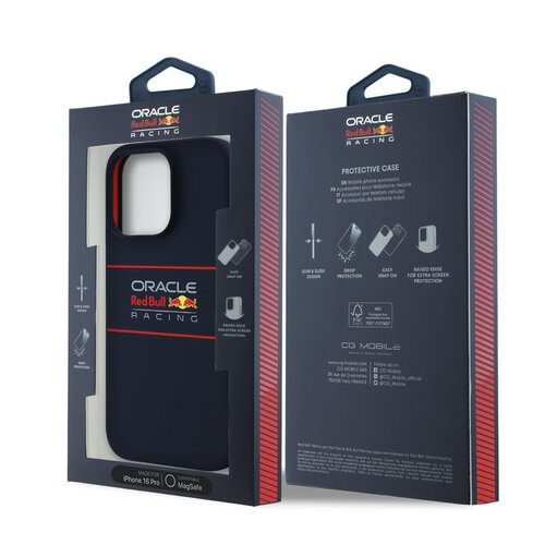 Red Bull Racing Red Bull Racing iPhone 16 Pro Backcover hoesje Magsafe - Liquid Silicone - Horizontal Logo - Navy