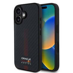 Red Bull Racing iPhone 16 Back cover case - Magsafe - Carbon Fiber - Powerbar - Black