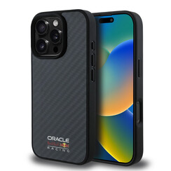 Red Bull Racing iPhone 16 Pro Max Back cover case - Magsafe - Carbon Fiber - Shiny logo - Black