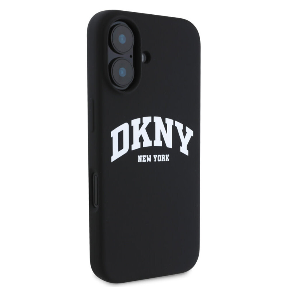 DKNY DKNY iPhone 16 Back cover coque Magsafe - Liquid Silicone - White Arch Logo - Noir DKNY DKNY iPhone 16 Back cover coque Magsafe - Liquid Silicone - White Arch Logo - Noir