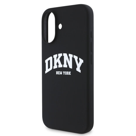 DKNY DKNY iPhone 16 Back-Cover hul - Magsafe - Liquid Silicone - White Arch Logo - Schwarz DKNY DKNY iPhone 16 Back-Cover hul - Magsafe - Liquid Silicone - White Arch Logo - Schwarz