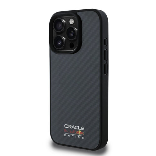 Red Bull Racing Red Bull Racing iPhone 16 Pro Back-Cover hul - Magsafe - Carbon Fiber - Shiny logo - Schwarz