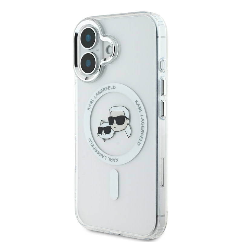 Karl Lagerfeld Karl Lagerfeld iPhone 16 Backcover hoesje Magsafe IML metal - Wit, foto 2 van 6
