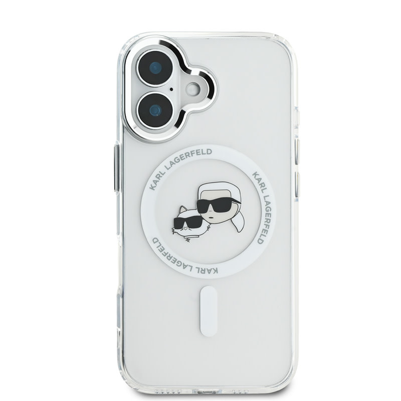Karl Lagerfeld Karl Lagerfeld iPhone 16 Backcover hoesje Magsafe IML metal - Wit, foto 3 van 6