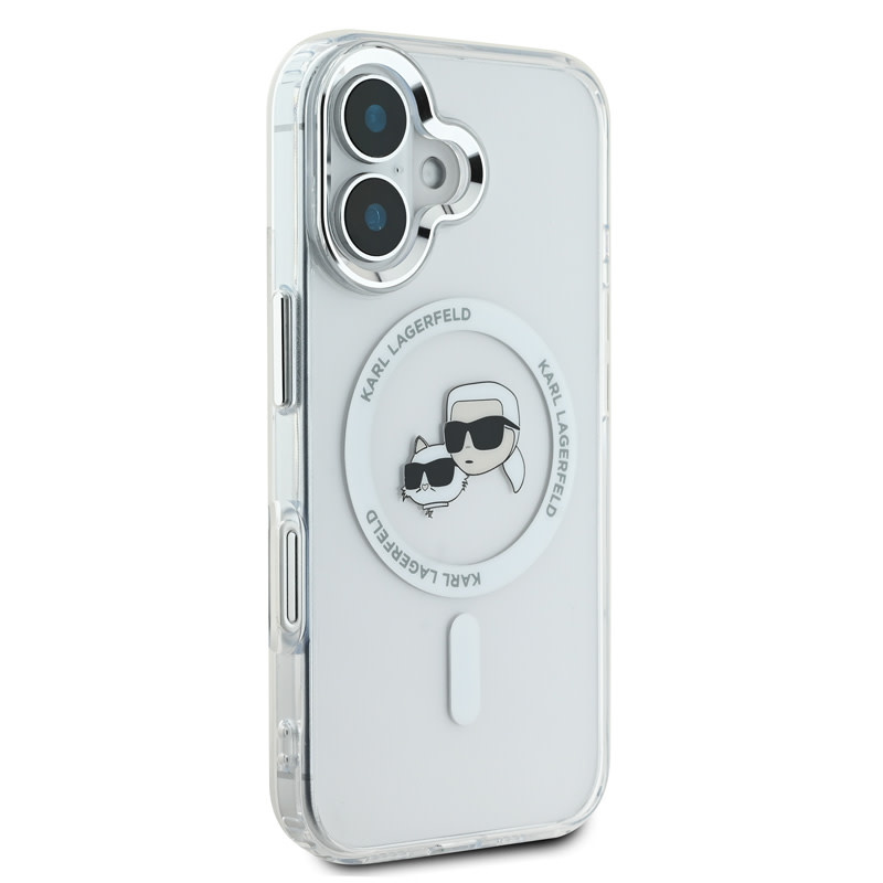 Karl Lagerfeld Karl Lagerfeld iPhone 16 Backcover hoesje Magsafe IML metal - Wit, foto 4 van 6