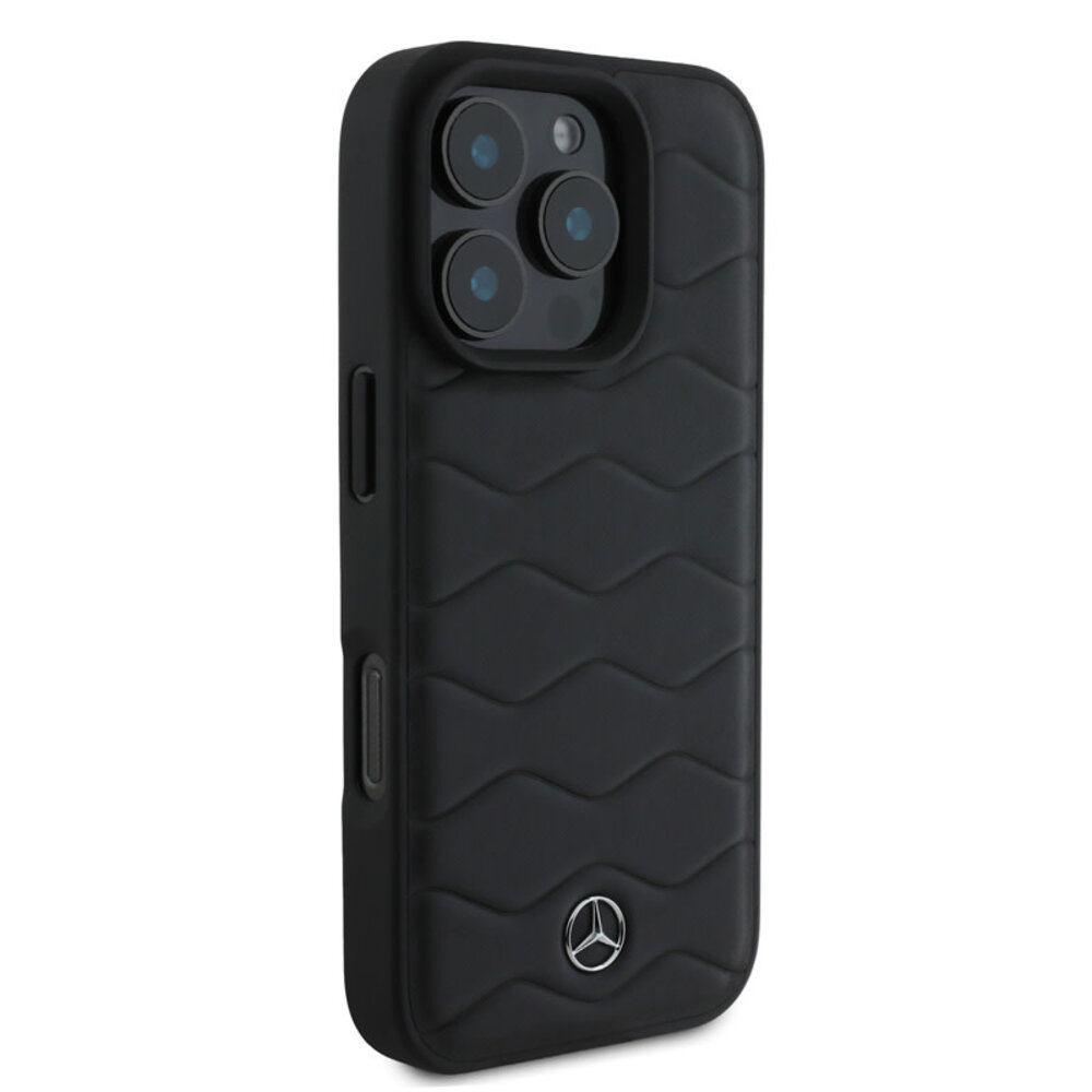 Mercedes-Benz Mercedes-Benz iPhone 16 Pro Backcover hoesje Waves - Zwart Mercedes-Benz Mercedes-Benz iPhone 16 Pro Backcover hoesje Waves - Zwart