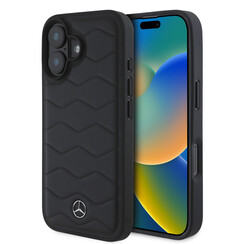 Mercedes-Benz iPhone 16 Back-Cover hul - Waves - Schwarz