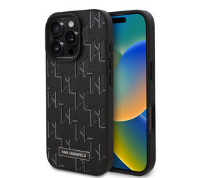 Karl Lagerfeld Karl Lagerfeld iPhone 16 Pro Back-Cover hul - Magsafe hot stamp - Schwarz Karl Lagerfeld Karl Lagerfeld iPhone 16 Pro Back-Cover hul - Magsafe hot stamp - Schwarz