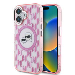 Karl Lagerfeld iPhone 16 Back cover coque - Magsafe SILICONE kc - Pink