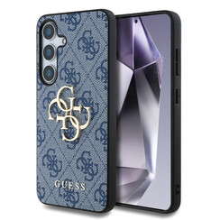Guess Galaxy S25 Back-Cover hul - 4G PU Big Logo - Blau