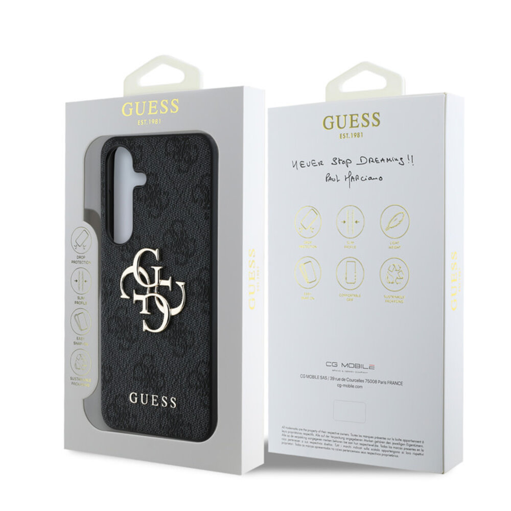 Guess Guess Galaxy S25 Backcover hoesje - 4G PU Big Logo - Zwart Guess Guess Galaxy S25 Backcover hoesje - 4G PU Big Logo - Zwart