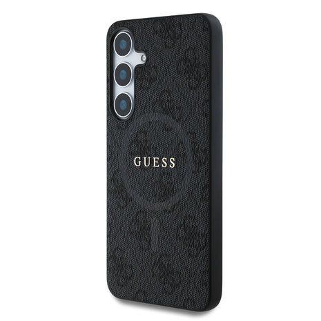 Guess Guess Galaxy S25 Backcover hoesje - 4G Colored Ring Classic Logo - MagSafe - Zwart Guess Guess Galaxy S25 Backcover hoesje - 4G Colored Ring Classic Logo - MagSafe - Zwart