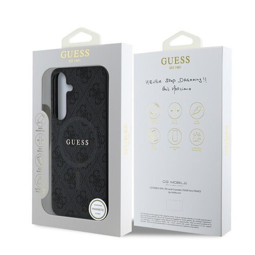 Guess Guess Galaxy S25 Backcover hoesje - 4G Colored Ring Classic Logo - MagSafe - Zwart