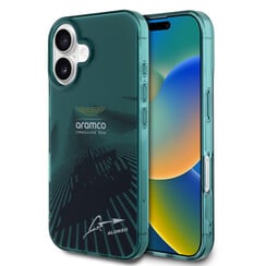 Aston Martin iPhone 16 Backcover hoesje - IML F1 Car - Alonso Signature - Groen