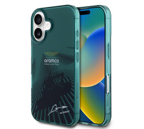 Aston Martin Aston Martin iPhone 16 Back-Cover hul - IML F1 Car - Alonso Signature - Grün Aston Martin Aston Martin iPhone 16 Back-Cover hul - IML F1 Car - Alonso Signature - Grün