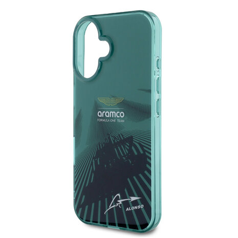 Aston Martin Aston Martin iPhone 16 Backcover hoesje - IML F1 Car - Alonso Signature - Groen Aston Martin Aston Martin iPhone 16 Backcover hoesje - IML F1 Car - Alonso Signature - Groen