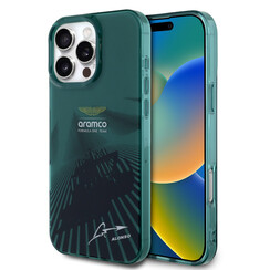 Aston Martin iPhone 16 Pro Backcover hoesje - IML F1 Car - Alonso Signature - Groen
