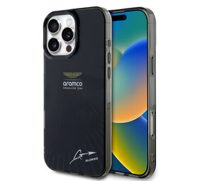 Aston Martin Aston Martin iPhone 16 Pro Backcover hoesje - IML F1 Car - Alonso Signature - Zwart Aston Martin Aston Martin iPhone 16 Pro Backcover hoesje - IML F1 Car - Alonso Signature - Zwart
