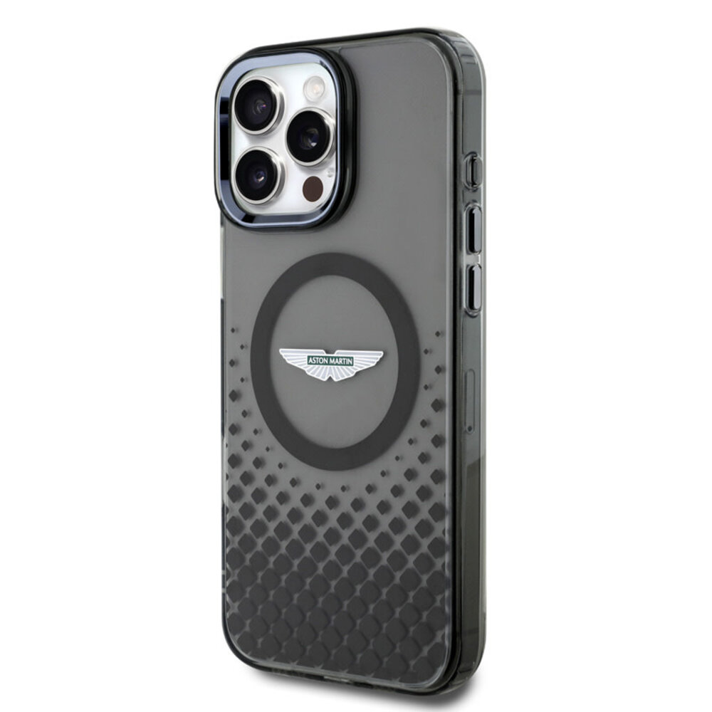 Aston Martin Aston Martin iPhone 16 Pro Max Back-Cover hul - Magsafe - IML Metal Gradient Squares - Schwarz Aston Martin Aston Martin iPhone 16 Pro Max Back-Cover hul - Magsafe - IML Metal Gradient Squares - Schwarz